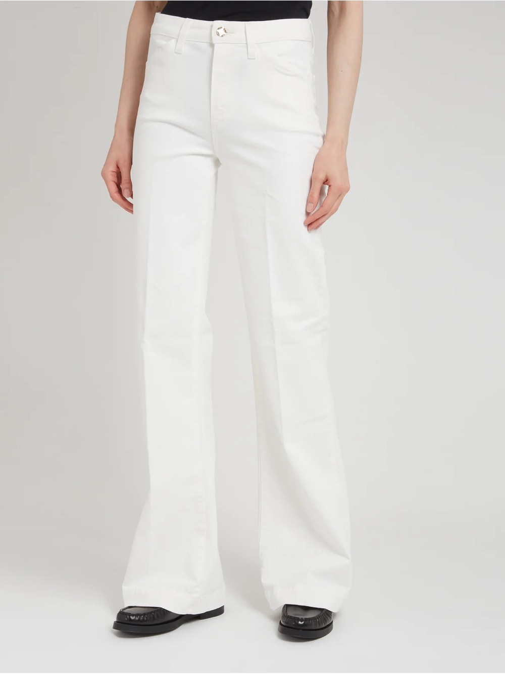 PAIGE Leenah White High-Rise Flared Jeans